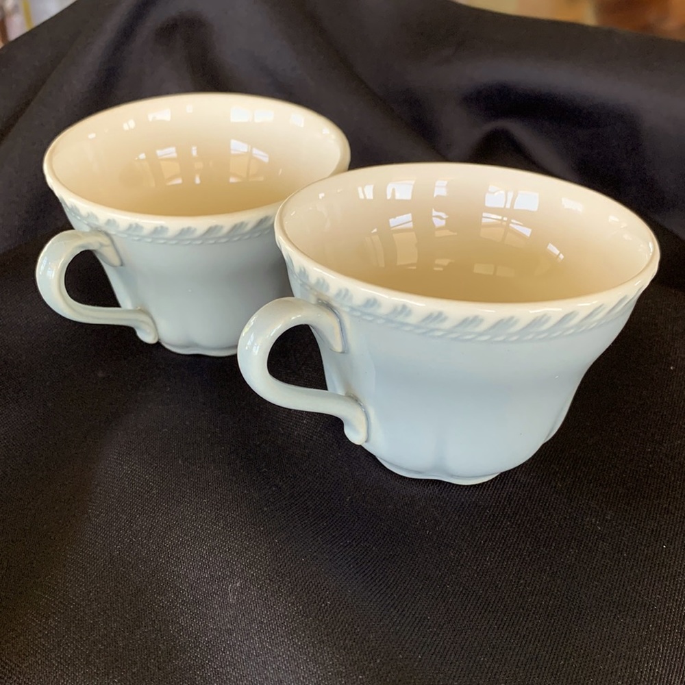 Harker Ware Pottery Silver Mist Gray Cups